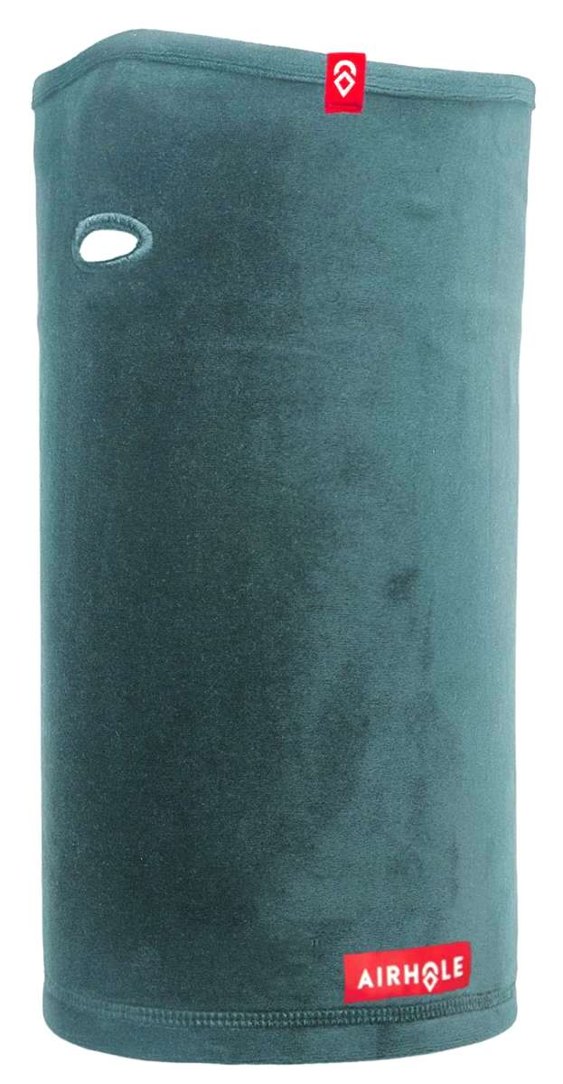 Airhole Ergo Milk Fleece Airtube - A dark gray fleece tube with a small white logo on the top and an oval-shaped cutout on the left side.