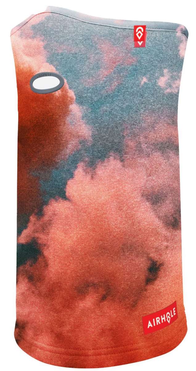 Airhole Airtube Ergo Polar 2024 - Red balaclava with a white logo on the left side of the face and black trim around the eyes.