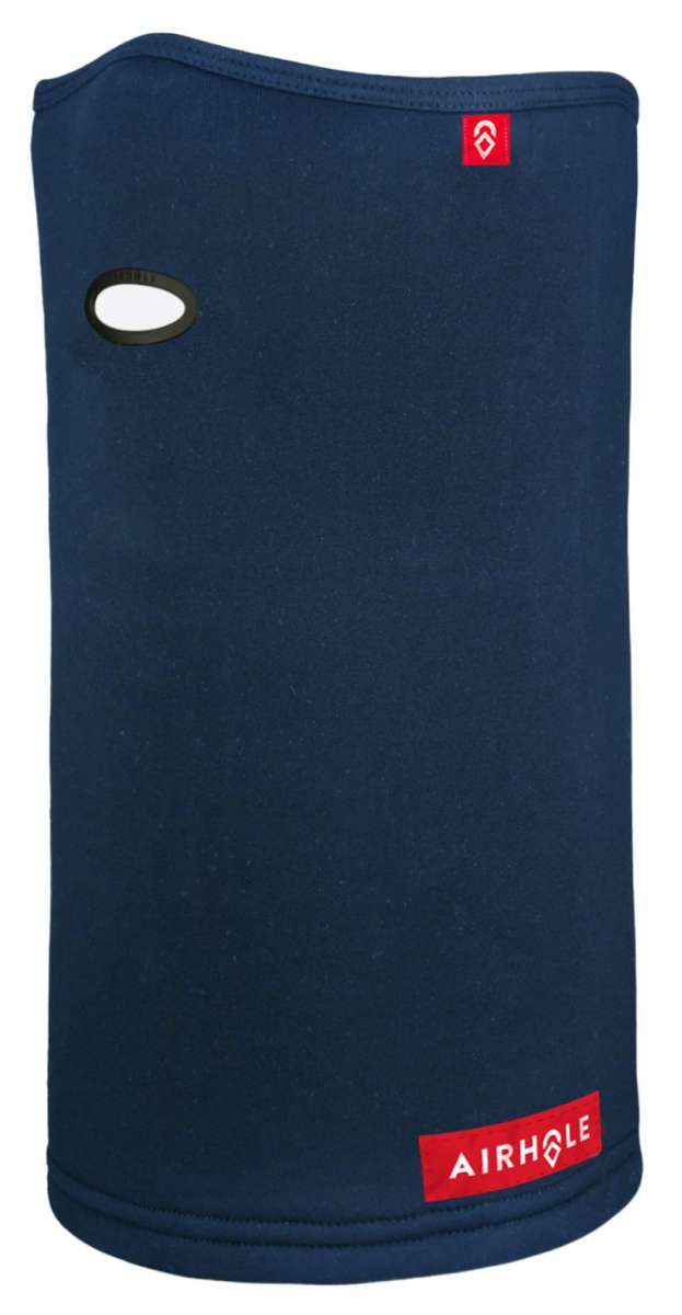 Airhole Airtube Ergo Polar 2024 - Black balaclava with a small white logo on the top right corner and an oval-shaped hole for the mouth on the left side.