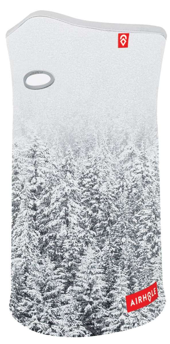 Airhole Airtube Ergo Polar 2024 - White balaclava with a small red logo featuring a white diamond shape and the word "AIRHOLE" in white letters.