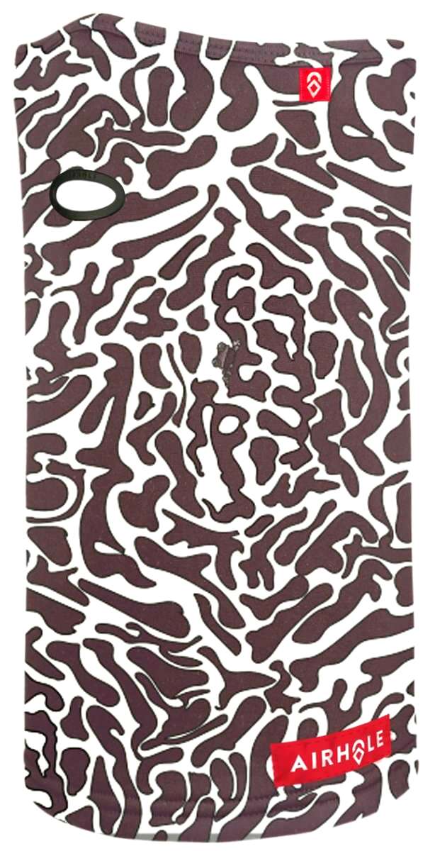 Airhole Ergo Polar Fleece Airtube 2023 - Black fleece tube with white logo on one end and a small metal clip at the other end.