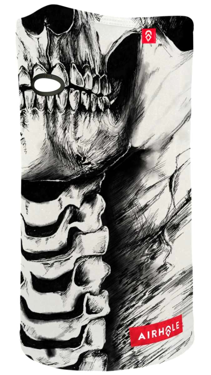 Airhole Ergo Polar Fleece Airtube - White fleece tube with black logo on one end and a small white oval tag near the other end.