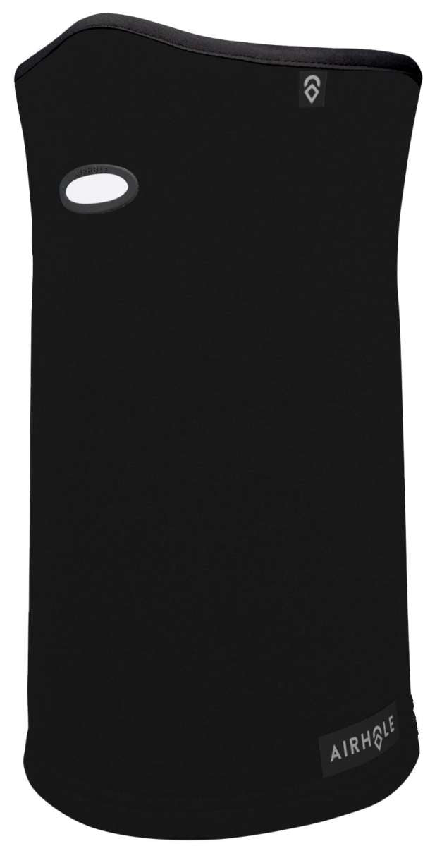Airhole Airtube Ergo Polartec Power Dry Stretch 2024 - Black neck gaiter with a small white logo on top and a gray tag at the bottom.