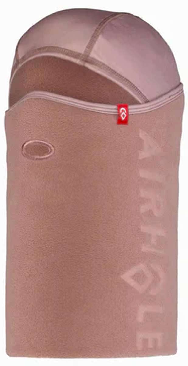 Airhole Balaclava Combo Microfleece Drytech 2024 - A dusty rose balaclava with a fleece lining and mesh panels on top.
