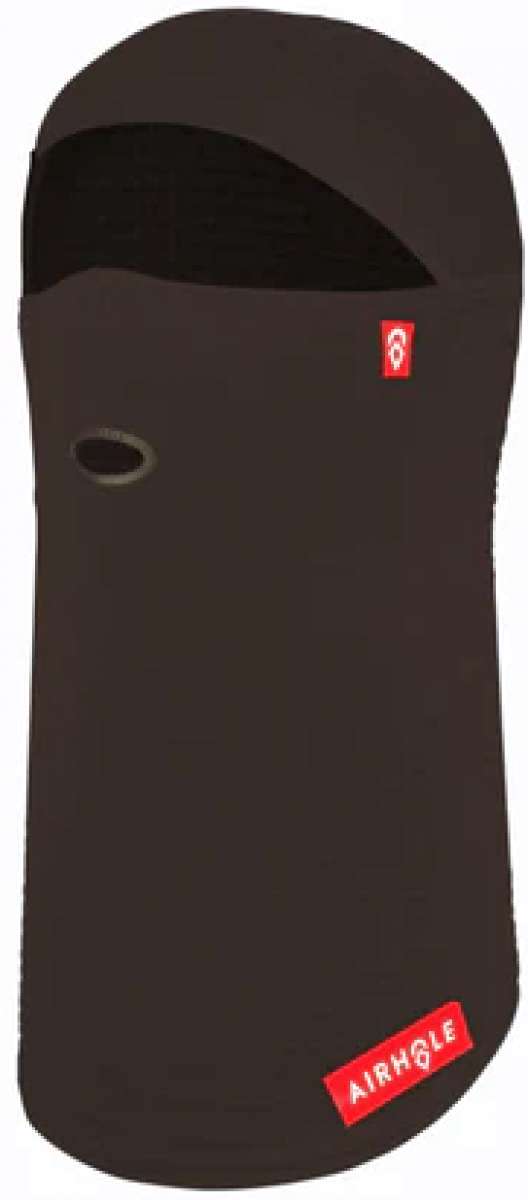 Airhole Balaclava Full Hinge Waffle - A black balaclava with a waffle pattern on the fabric and an Airhole logo in white on the left side of the chest area.
