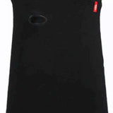 Airhole Balaclava Hinge Merino - A black balaclava with a red logo on the left side, featuring an oval-shaped hole in the center of the chin area.