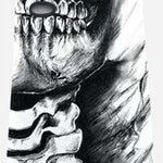 Airhole Balaclava Hinge Polar 2024 - A black and white balaclava with a hinge at the neck, featuring a graphic of a man's face wearing goggles and a beard.