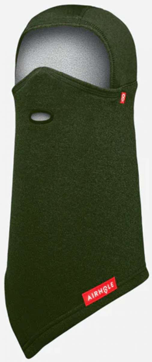 Airhole Balaclava Hinge Polar 2024 - Black balaclava with a hinge at the neck and a polar fleece lining.