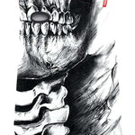 Airhole Hinge Polar Fleece Balaclava - A black and white balaclava with a red logo featuring an upside-down white "A" on the left side of the neck.