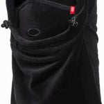 Airhole Junior Airhood Milk Fleece 2024 - A black balaclava with a fleece interior and an opening for the mouth, featuring a small red logo on the right side.