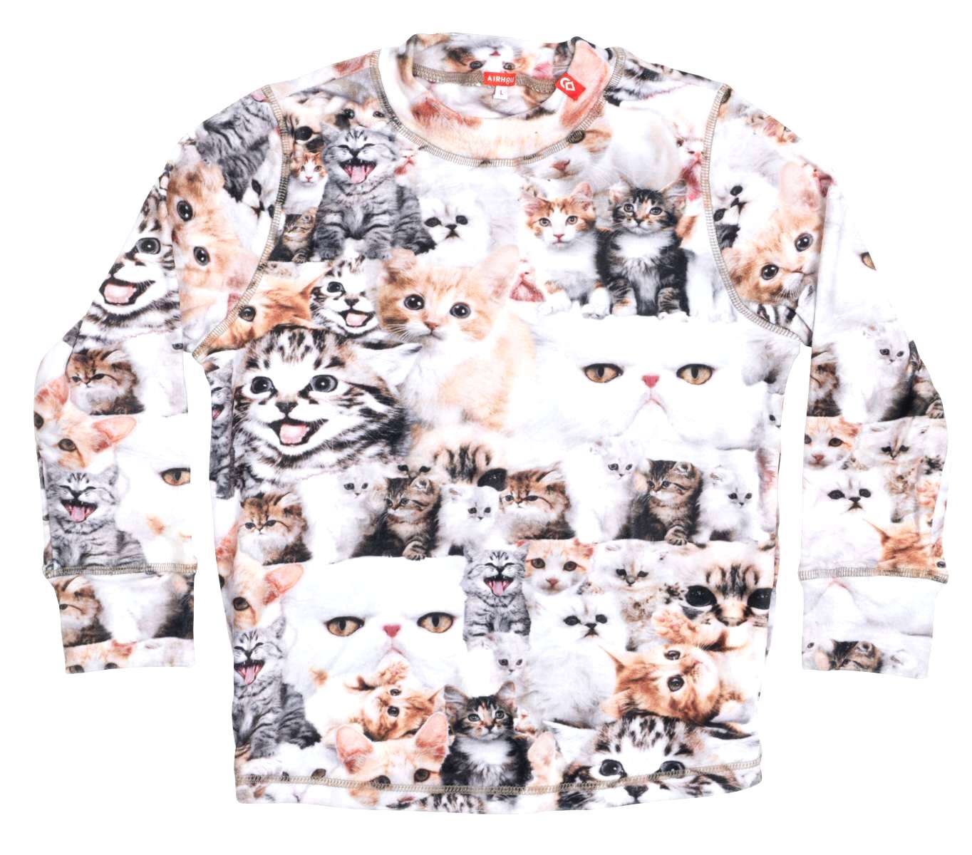 Airhole Junior Milk Fleece Thermal Set 2024 - A white fleece set with a repeating pattern of cartoon cows in various poses and expressions, including one cow wearing sunglasses.