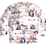 Airhole Junior Milk Fleece Thermal Set 2024 - A white fleece set with a repeating pattern of cartoon cows in various poses and expressions, including one cow wearing sunglasses.