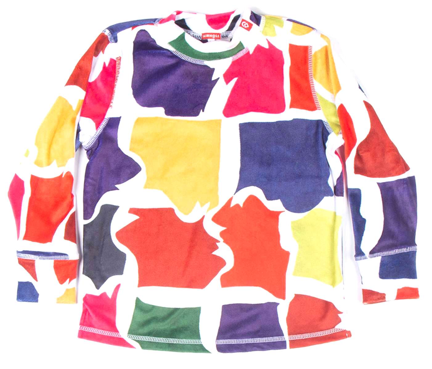 Airhole Junior Milk Fleece Thermal Set 2024 - A multicolored fleece set with a purple, yellow, and orange pattern on a white background.