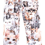 Airhole Junior Milk Fleece Thermal Set 2024 - A white fleece set with a repeating pattern of orange and grey cats in various poses.