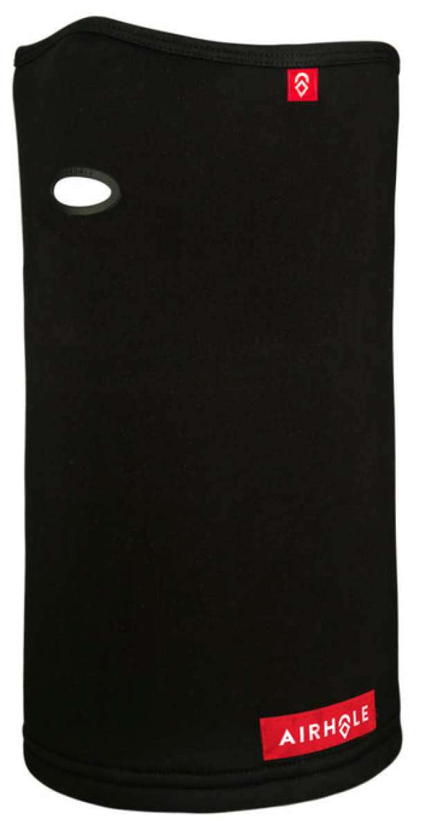 Airhole Juniors Ergo Polar Airtube 2023 - Black mask with a small white logo on top and red logo at bottom.