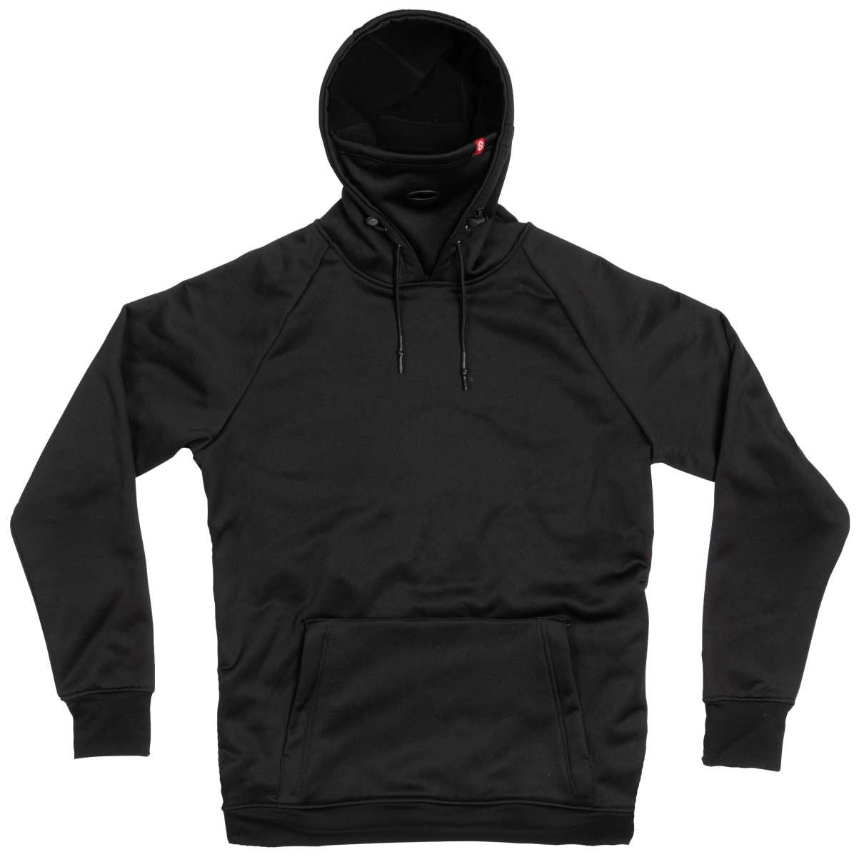 Airhole Ladies Polar Thermal Hoodie 2024 - A black hoodie with a hood and drawstring, featuring a small red logo on the left side of the chest.