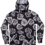Airhole Ladies Polar Thermal Hoodie 2024 - Black hoodie with large white snowflake pattern and a hood.