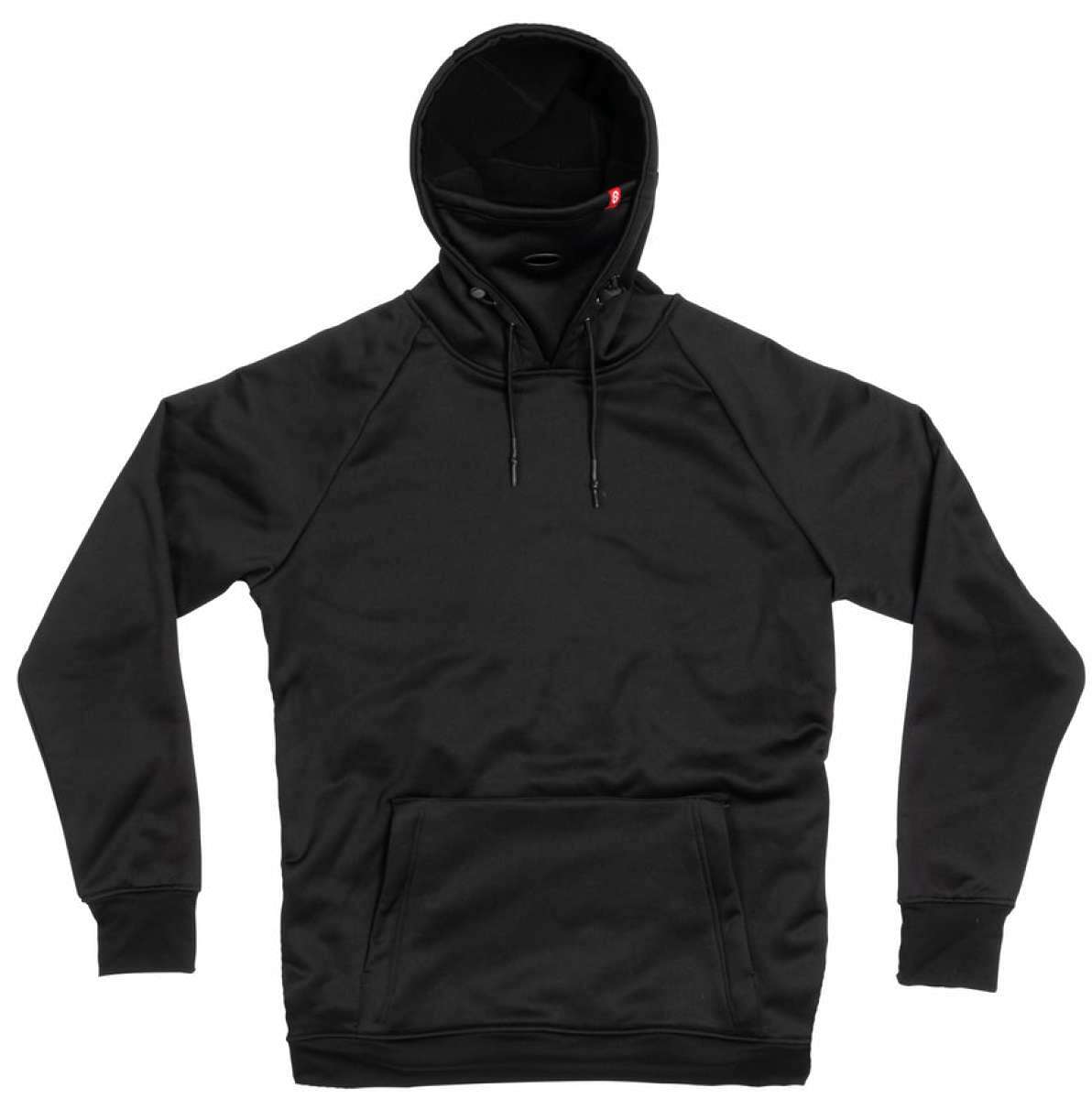 Airhole Polar Thermal Hoodie - A black hoodie with a white logo on the left chest and a drawstring hood.