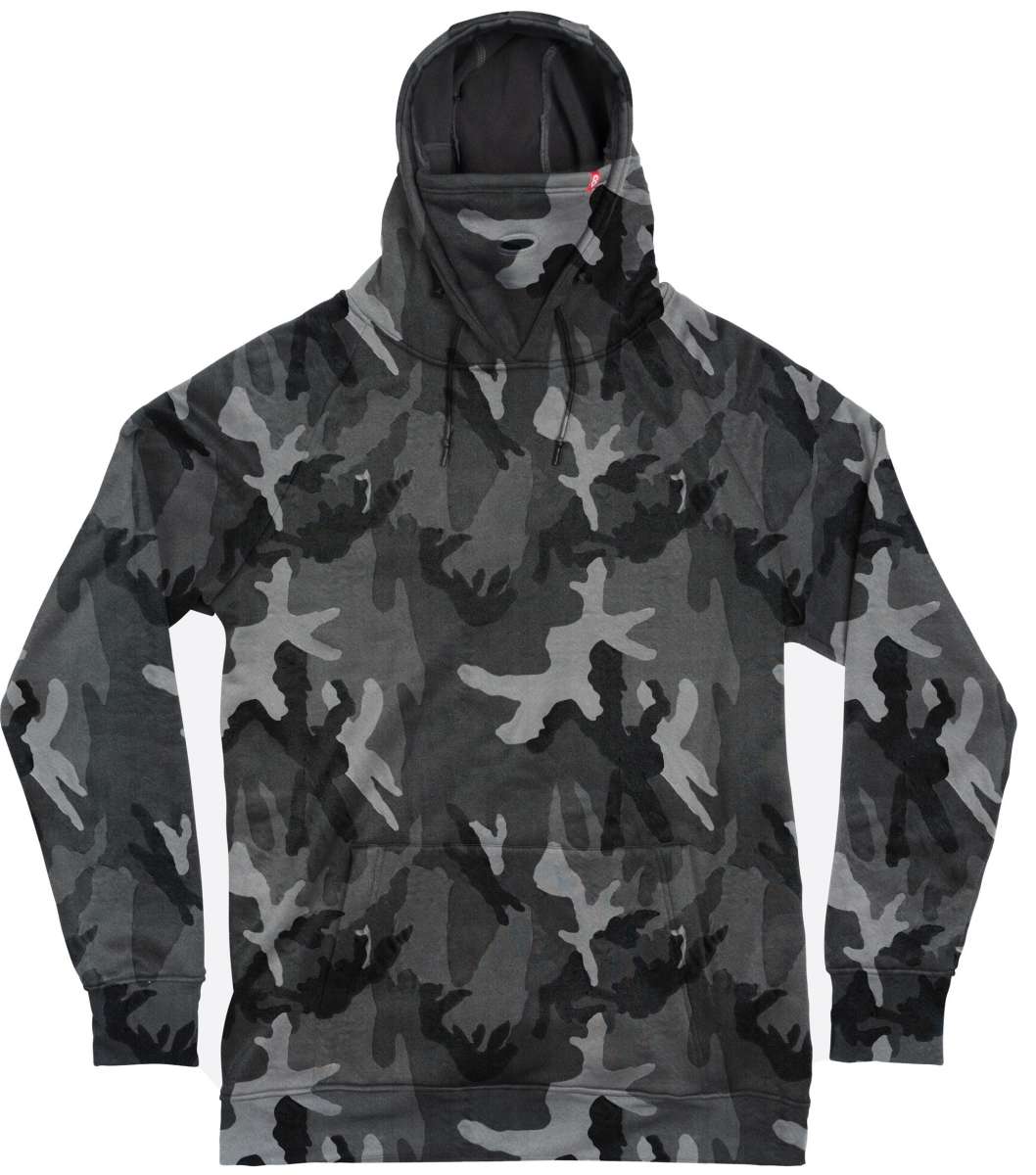 Airhole Polar Thermal Hoodie 2024 - A black hoodie with a white snowflake pattern and reflective strips on the shoulders.