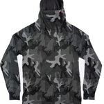 Airhole Polar Thermal Hoodie 2024 - A black hoodie with a white snowflake pattern and reflective strips on the shoulders.