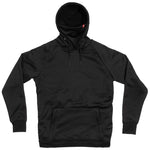 Airhole Polar Thermal Hoodie 2024 - A black hoodie with a hood and drawstring, featuring a zippered front and two pockets on either side.