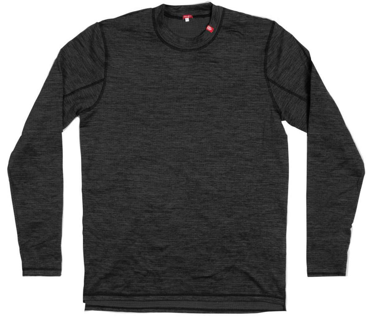 Waffleknit Thermal Top Men 2023 - A dark grey thermal top with a waffle-knit pattern and black trim around the neckline.