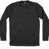 Waffleknit Thermal Top Men 2023 - A dark grey thermal top with a waffle-knit pattern and black trim around the neckline.