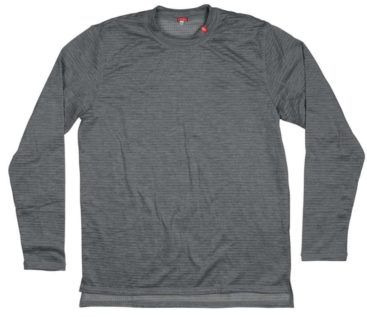 Waffleknit Thermal Top Men 2023 - A gray thermal top with a waffle-knit pattern and a round neckline.