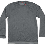 Waffleknit Thermal Top Men 2023 - A gray thermal top with a waffle-knit pattern and a round neckline.