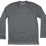 Waffleknit Thermal Top Men 2023 - A gray thermal top with a waffle-knit pattern and a round neckline.