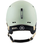 Anon Junior's Burner Helmet 2024 - A mint green helmet with a black chin strap and white lettering on the side.