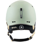 Anon Junior's Burner Helmet 2024 - A mint green helmet with a black chin strap and white lettering on the side.