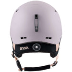 Anon Junior's Burner Helmet 2024 - A matte black helmet with a white logo on the front and a chin strap.