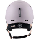 Anon Junior's Burner Helmet 2024 - A matte black helmet with a white logo on the front and a chin strap.