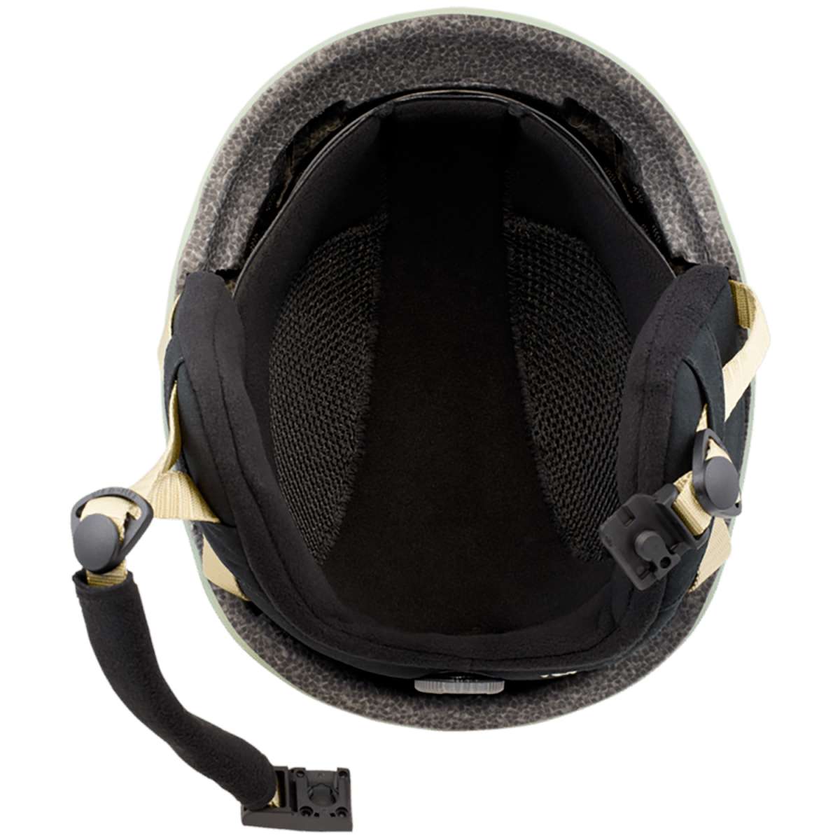 Anon Junior's Burner Helmet 2024 - A black helmet with a white logo on the front and a chin strap.