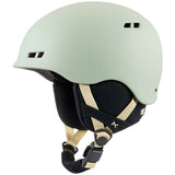 Anon Junior's Burner Helmet 2024 - A mint green helmet with a black chin strap and white logo on the side.