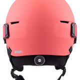Anon Junior's Define Helmet 2024 - A coral-colored helmet with a matte finish and black straps.