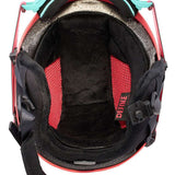 Anon Junior's Define Helmet 2024 - Black helmet with white logo on front and red accents around vents.