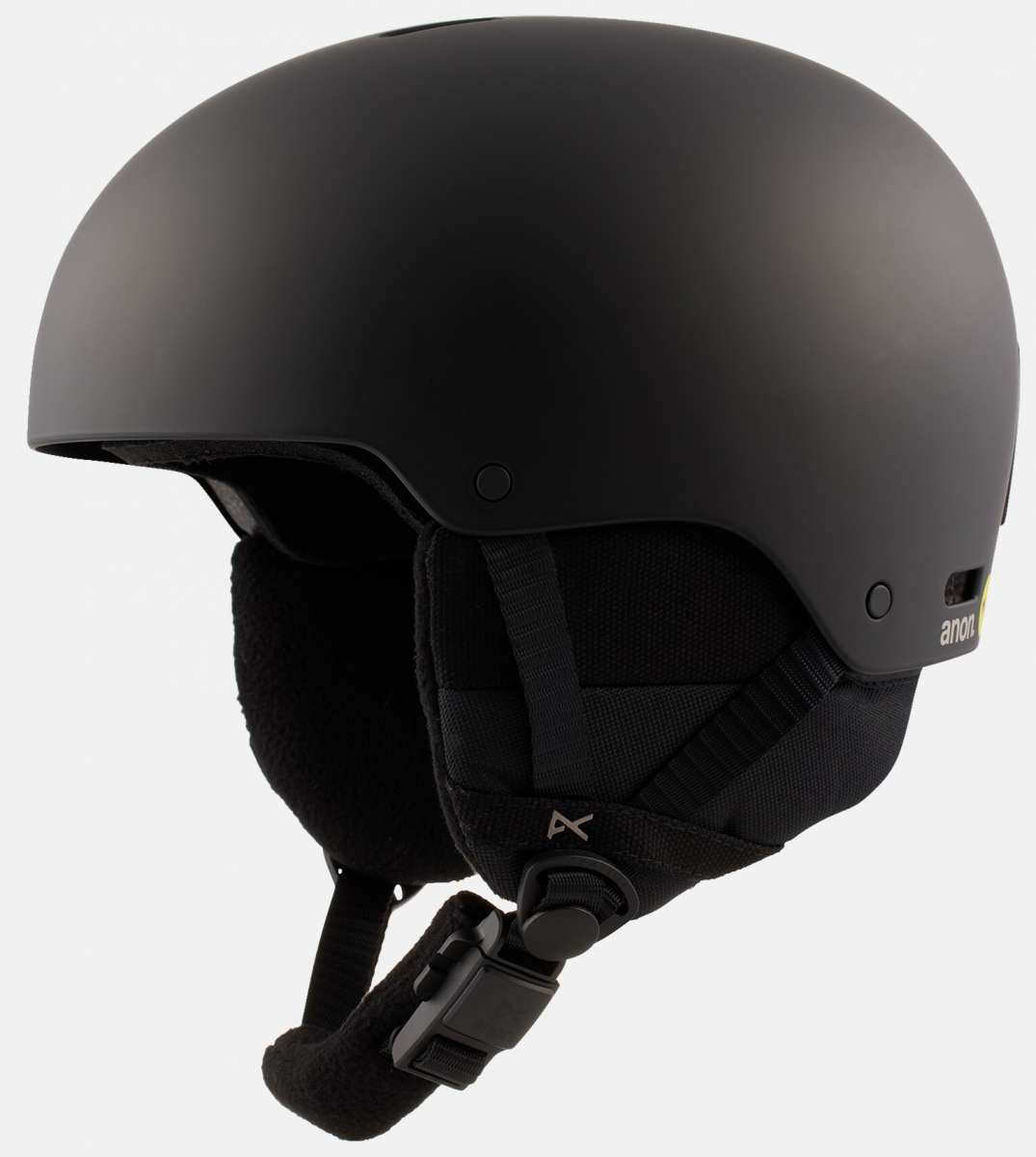 Anon Junior's Rime 3 Helmet 2022-2023 - A matte black helmet with a sleek, aerodynamic design and adjustable vents on top.