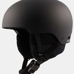 Anon Junior's Rime 3 Helmet 2022-2023 - A matte black helmet with a sleek, aerodynamic design and adjustable vents on top.