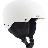 Anon Junior's Rime 3 Helmet 2022-2023 - A white helmet with a black strap and buckle on the back.