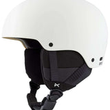 Anon Junior's Rime 3 Helmet 2024 - White helmet with a black strap and buckle on the back.