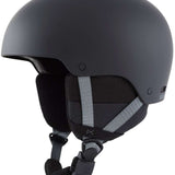 Anon Junior's Rime 3 Helmet 2024 - Matte black helmet with a sleek, aerodynamic design and adjustable vents on top.