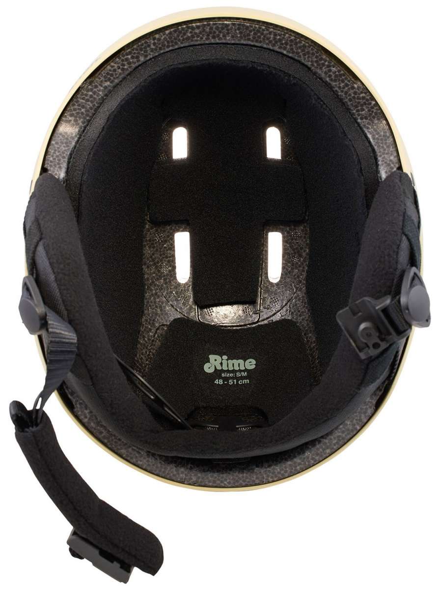 Anon Junior's Rime 3 Helmet 2024 - Black helmet with white logo on front and black chin strap.