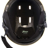 Anon Junior's Rime 3 Helmet 2024 - Black helmet with white logo on front and black chin strap.