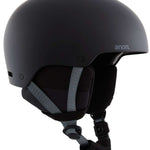 Anon Junior's Rime 3 Helmet 2024 - Matte black helmet with a sleek, aerodynamic design and adjustable vents on top.