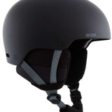 Anon Junior's Rime 3 Helmet 2024 - Matte black helmet with a sleek, aerodynamic design and adjustable vents on top.