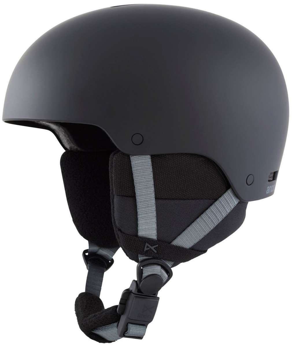 Anon Junior's Rime 3 Helmet 2024 - Matte black helmet with a sleek, aerodynamic design and adjustable vents on top.