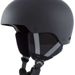 Anon Junior's Rime 3 Helmet 2024 - Matte black helmet with a sleek, aerodynamic design and adjustable vents on top.