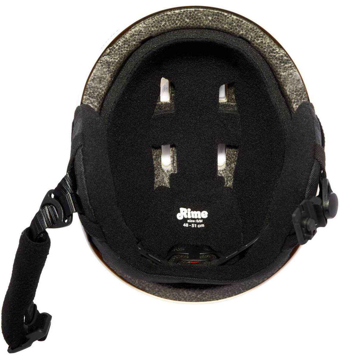 Anon Junior's Rime 3 Helmet 2024 - Black helmet with white logo on front and chin strap.
